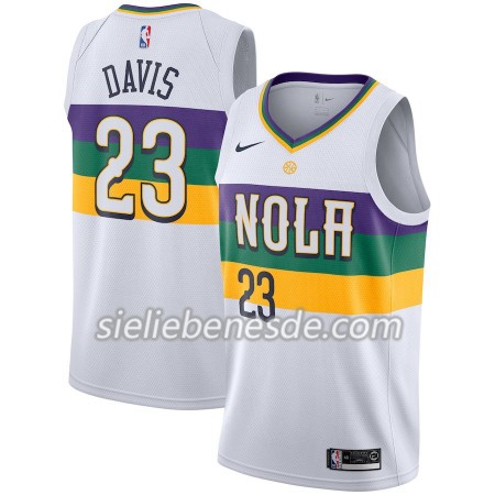 Herren NBA New Orleans Pelicans Trikot Anthony Davis 23 2018-19 Nike City Edition Weiß Swingman